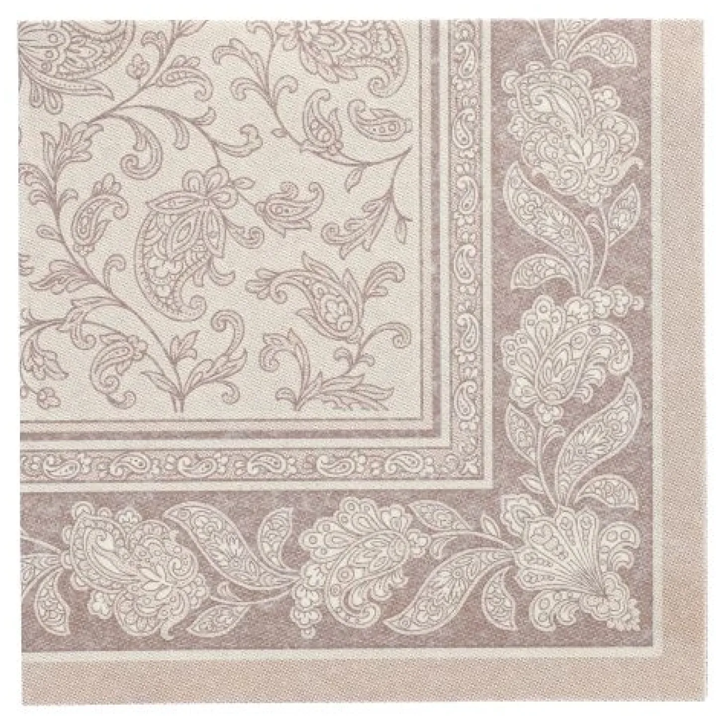 PAPSTAR Servietten "ROYAL Collection" 1/4-Falz 40 cm x 40 cm mocca "Ornaments", 8 x 20 Stück