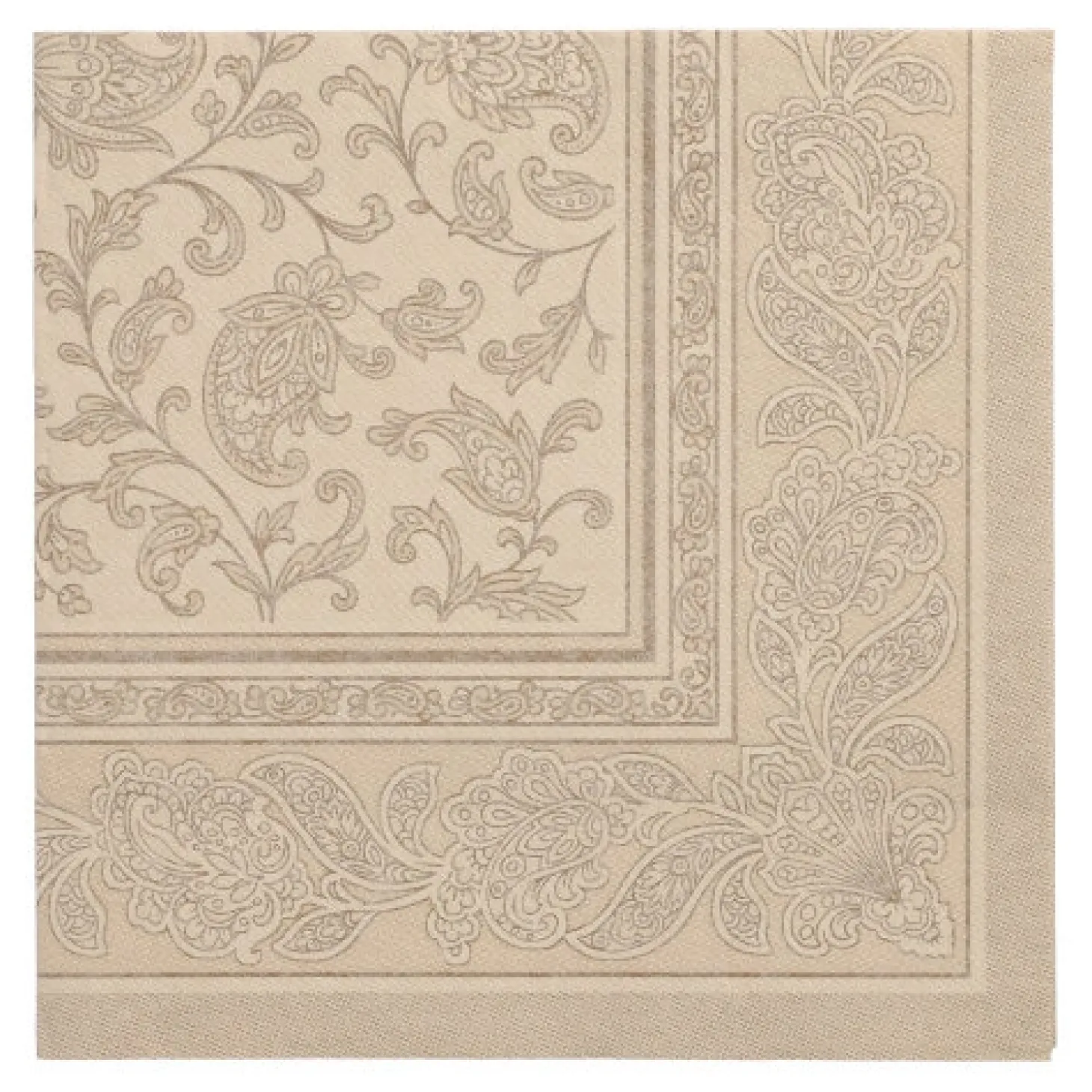 PAPSTAR Servietten "ROYAL Collection" 1/4-Falz 40 cm x 40 cm sand "Ornaments", 5 x 50 Stück