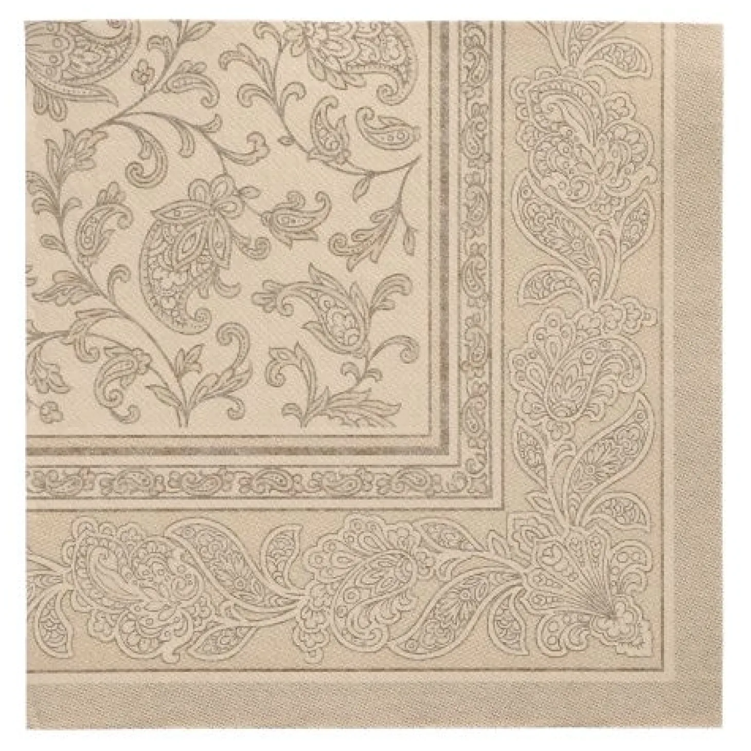 PAPSTAR Servietten "ROYAL Collection" 1/4-Falz 40 cm x 40 cm sand "Ornaments", 8 x 20 Stück
