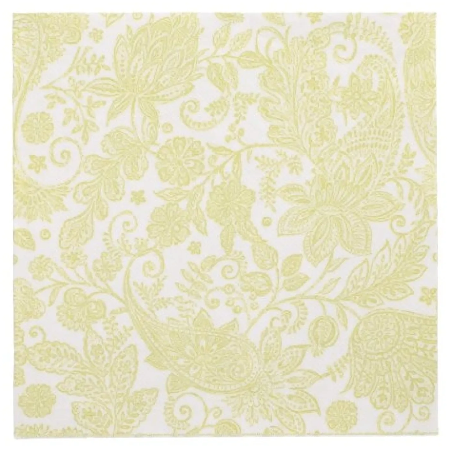 PAPSTAR Servietten "ROYAL Collection" 1/4-Falz 40 cm x 40 cm limonengrün "Paisley", 8 x 20 Stück