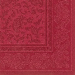 PAPSTAR Servietten "ROYAL Collection" 1/4-Falz 40 cm x 40 cm bordeaux "Ornaments", 8 x 20 Stück