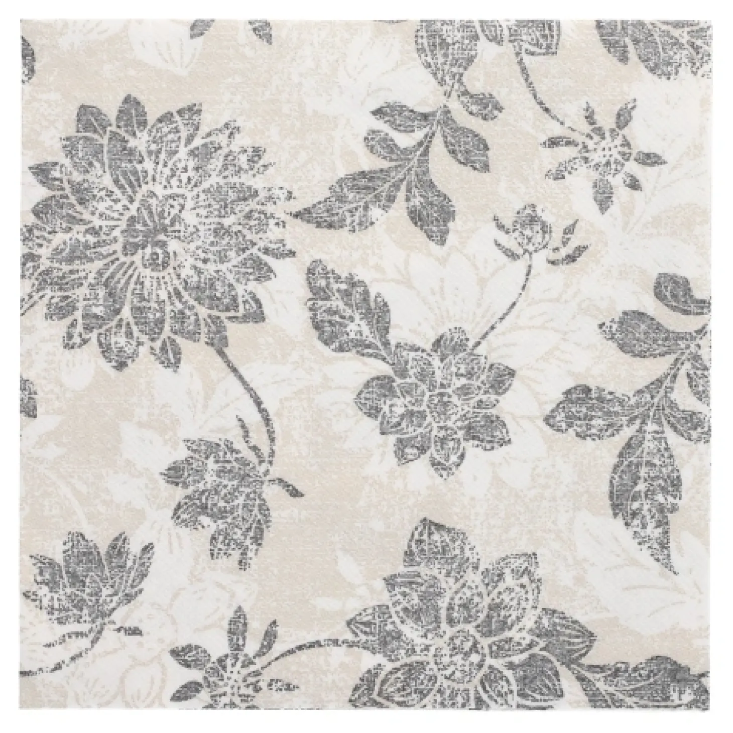 PAPSTAR Servietten "ROYAL Collection" 1/4-Falz 40 cm x 40 cm anthrazit "Flowers", 8 x 20 Stück