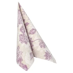 PAPSTAR Servietten "ROYAL Collection" 1/4-Falz 40 cm x 40 cm lila "Flowers", 8 x 20 Stück