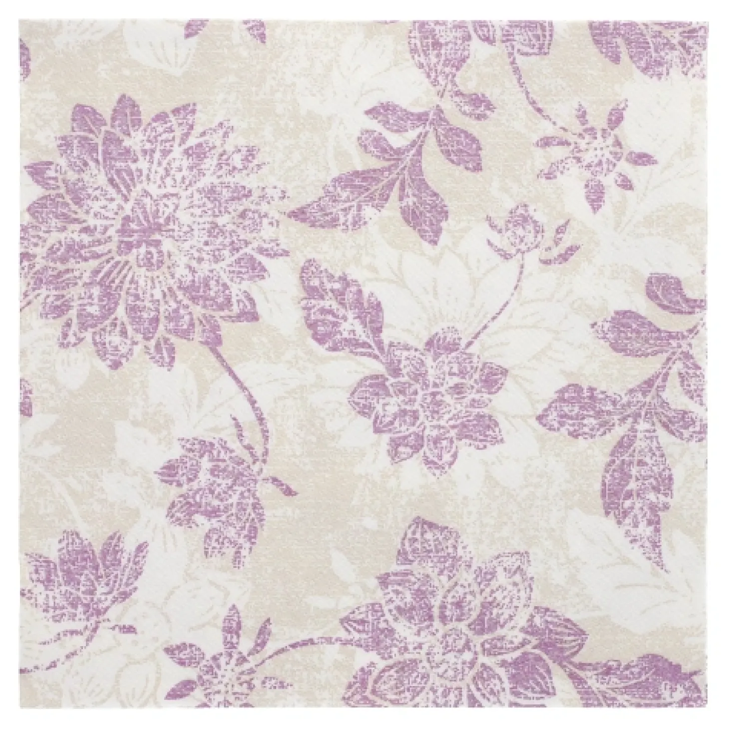 PAPSTAR Servietten "ROYAL Collection" 1/4-Falz 40 cm x 40 cm lila "Flowers", 8 x 20 Stück