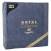 PAPSTAR Servietten "ROYAL Collection" 1/4-Falz 40 cm x 40 cm dunkelblau "Arabesque"