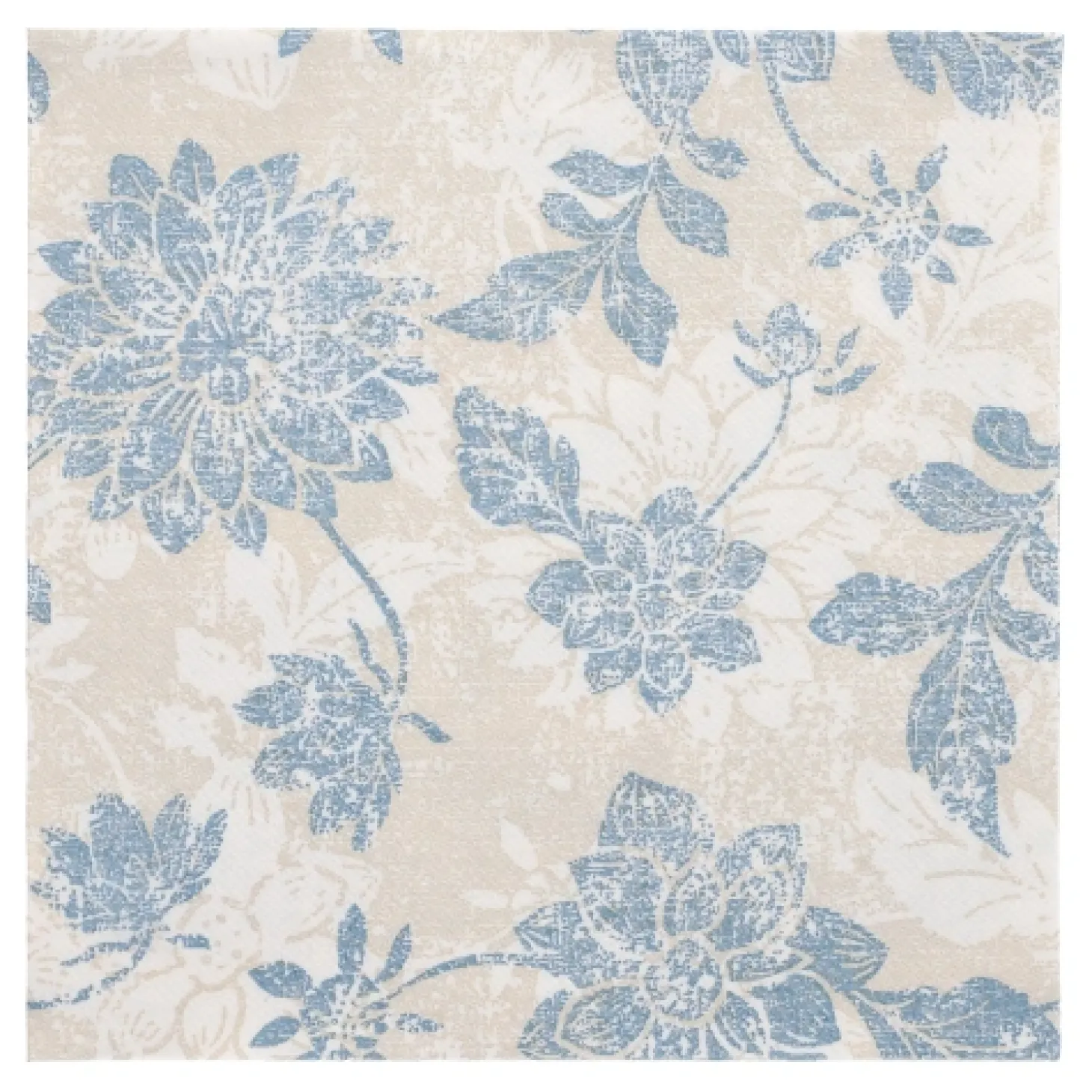 PAPSTAR Servietten "ROYAL Collection" 1/4-Falz 40 cm x 40 cm arktikblau "Flowers", 8 x 20 Stück
