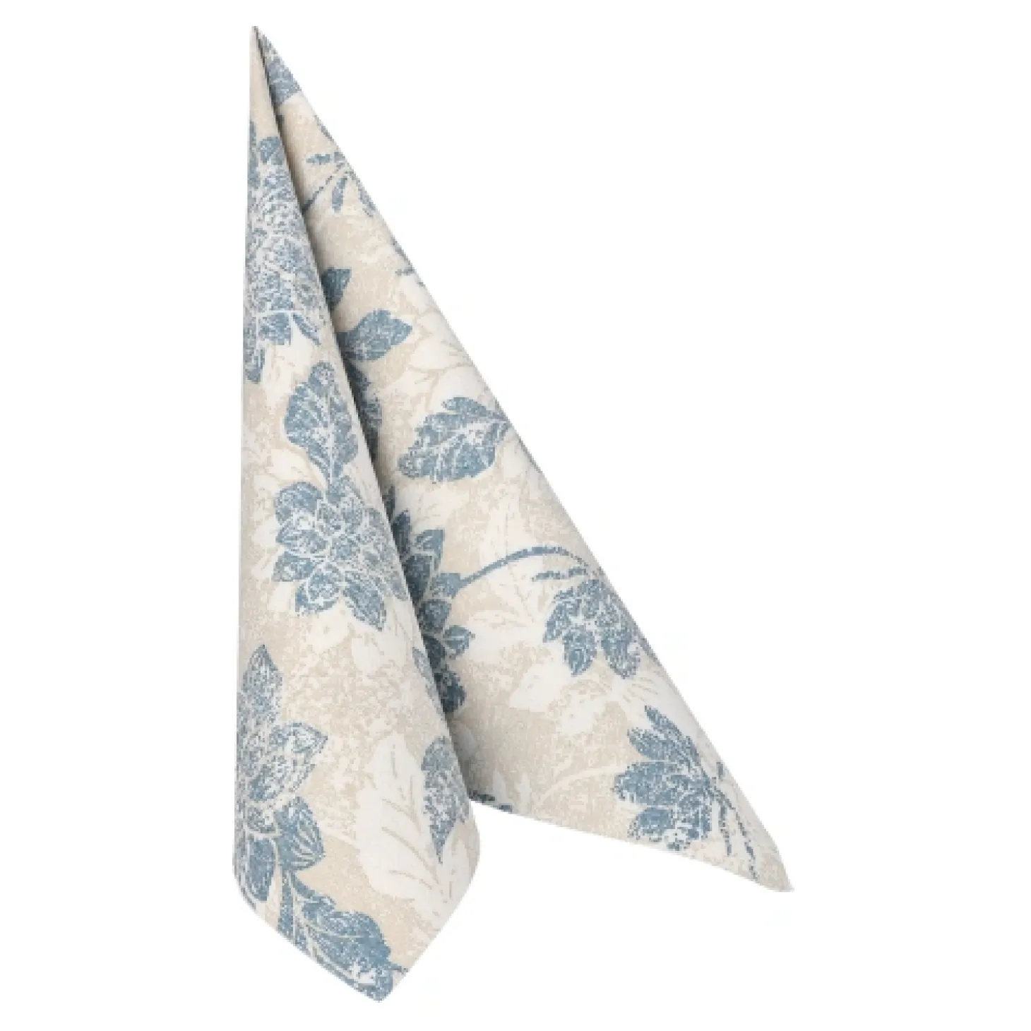 PAPSTAR Servietten "ROYAL Collection" 1/4-Falz 40 cm x 40 cm arktikblau "Flowers", 8 x 20 Stück