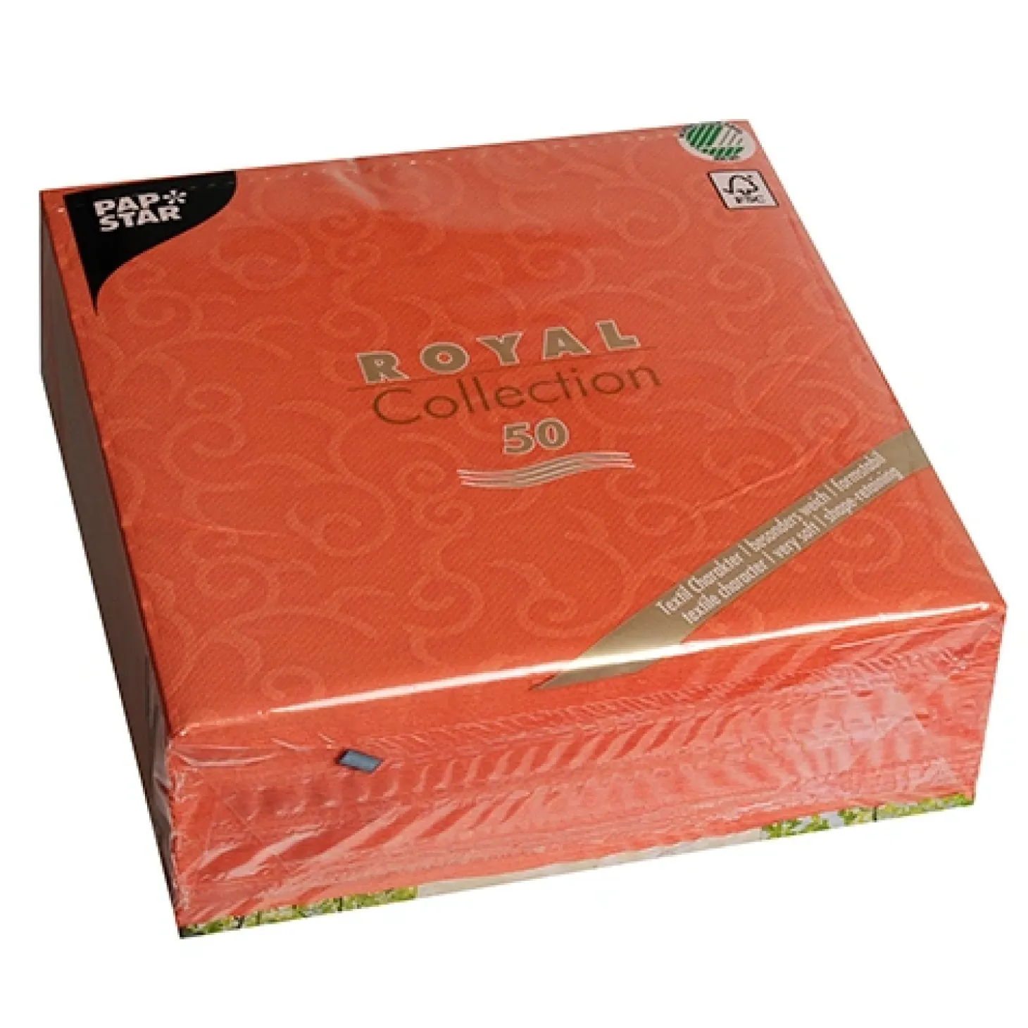 PAPSTAR Servietten "ROYAL Collection" 1/4-Falz 40 cm x 40 cm nektarine "Casali"
