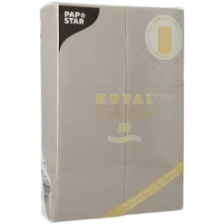 PAPSTAR Servietten "ROYAL Collection" 48 cm x 30 cm grau mit Besteckfalz