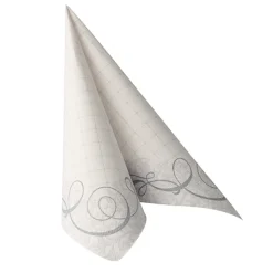 PAPSTAR Servietten "ROYAL Collection" 1/4-Falz 40 cm x 40 cm silber "Megan"