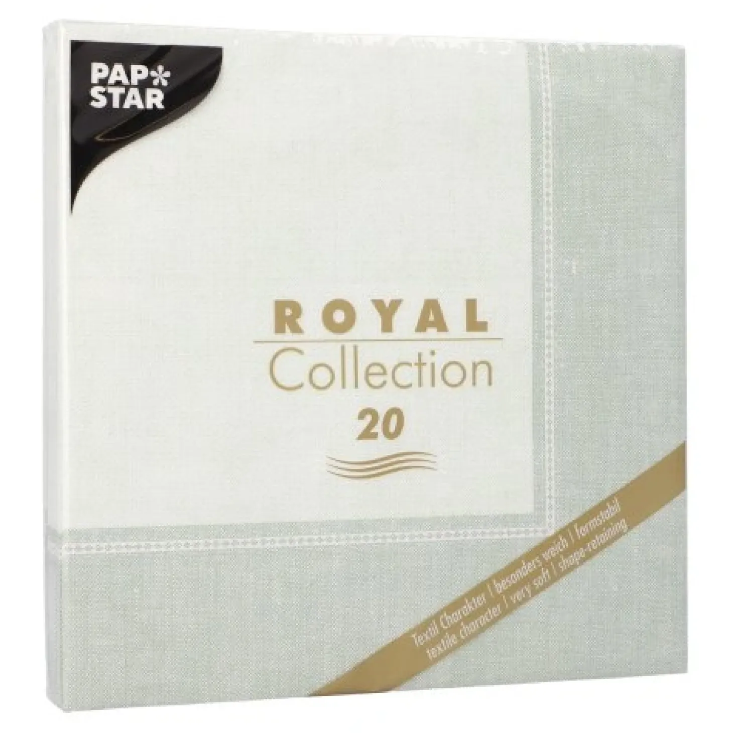 PAPSTAR Servietten "ROYAL Collection" 1/4-Falz 40 cm x 40 cm jadegrün "Linum", 8 x 20 Stück