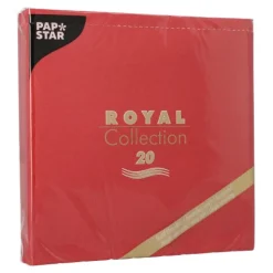 PAPSTAR Servietten "ROYAL Collection" 1/4-Falz 40 cm x 40 cm bordeaux, 8 x 20 Stück