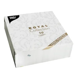 PAPSTAR Servietten "ROYAL Collection" 1/4-Falz 40 cm x 40 cm weiß "Damascato"
