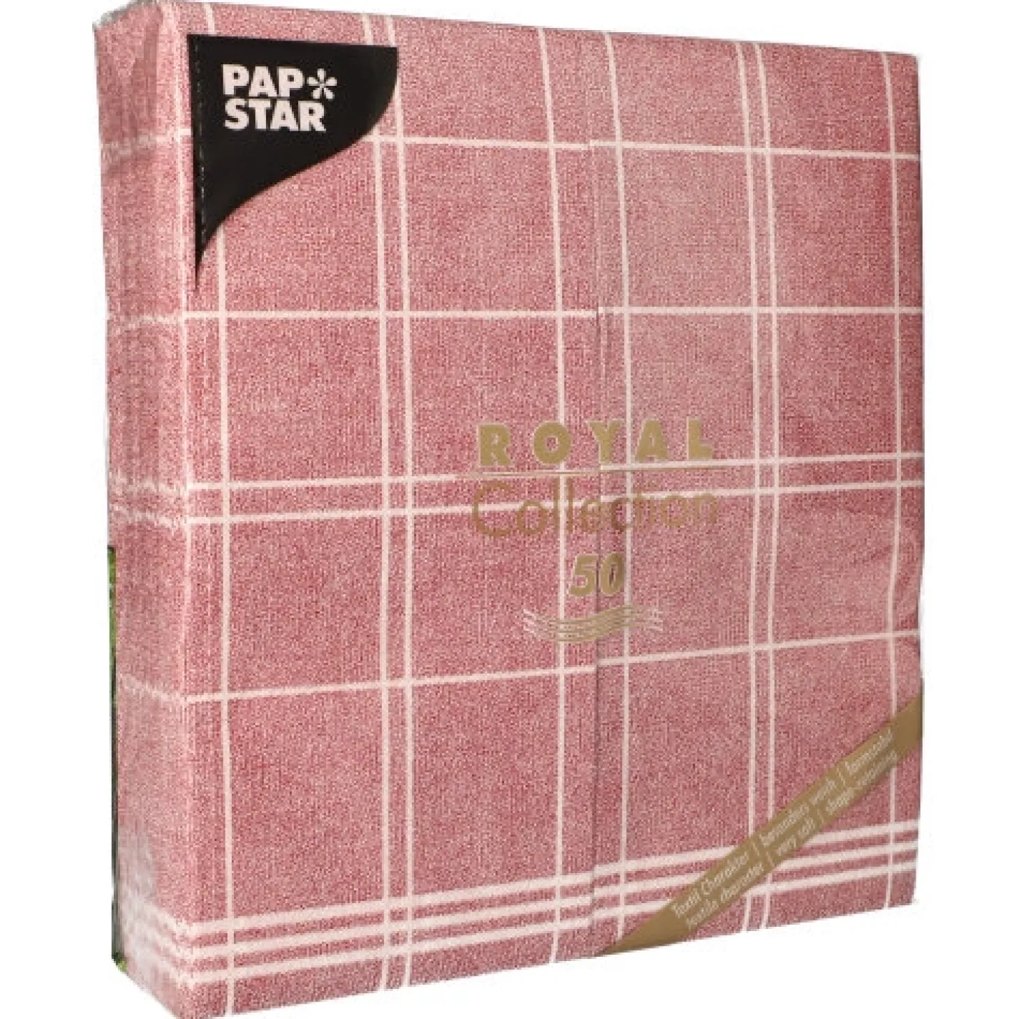 PAPSTAR Servietten "ROYAL Collection" 1/6-Falz 48 cm x 33 cm bordeaux "Kitchen Craft"