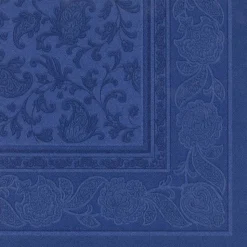 PAPSTAR Servietten "ROYAL Collection" 1/4-Falz 40 cm x 40 cm dunkelblau "Ornaments", 8 x 20 Stück