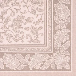 PAPSTAR Servietten "ROYAL Collection" 1/4-Falz 40 cm x 40 cm mocca "Ornaments", 5 x 50 Stück