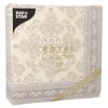 PAPSTAR Servietten "ROYAL Collection" 1/4-Falz 40 cm x 40 cm mocca "Arabesque"