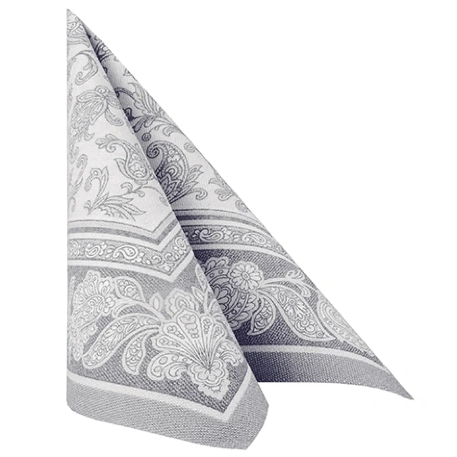 PAPSTAR Servietten "ROYAL Collection" 1/4-Falz 40 cm x 40 cm grau "Ornaments", 8 x 20 Stück