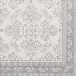 PAPSTAR Servietten "ROYAL Collection" 1/4-Falz 40 cm x 40 cm grau "Arabesque"