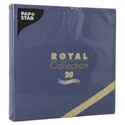PAPSTAR Servietten "ROYAL Collection" 1/4-Falz 40 cm x 40 cm dunkelblau, 8 x 20 Stück