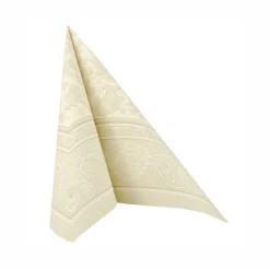 PAPSTAR Servietten "ROYAL Collection" 1/4-Falz 40 cm x 40 cm champagner "Ornaments", 8 x 20 Stück