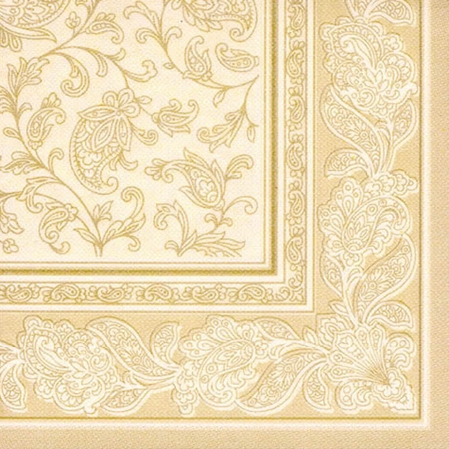 PAPSTAR Servietten "ROYAL Collection" 1/4-Falz 40 cm x 40 cm champagner "Ornaments", 8 x 20 Stück