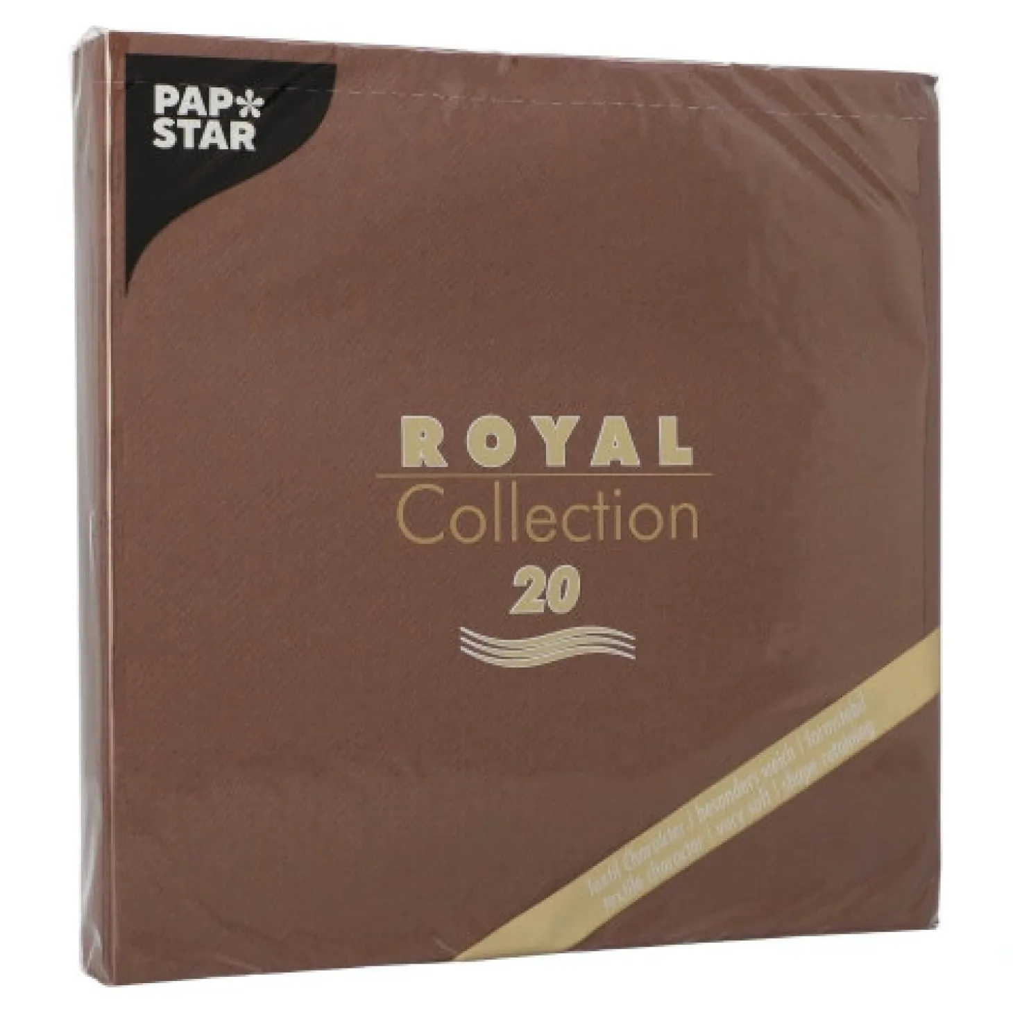 PAPSTAR Servietten "ROYAL Collection" 1/4-Falz 40 cm x 40 cm braun, 8 x 20 Stück