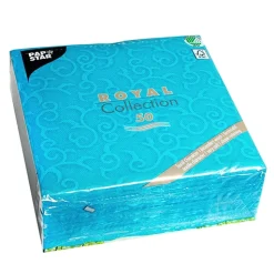 PAPSTAR Servietten "ROYAL Collection" 1/4-Falz 40 cm x 40 cm türkis "Casali"