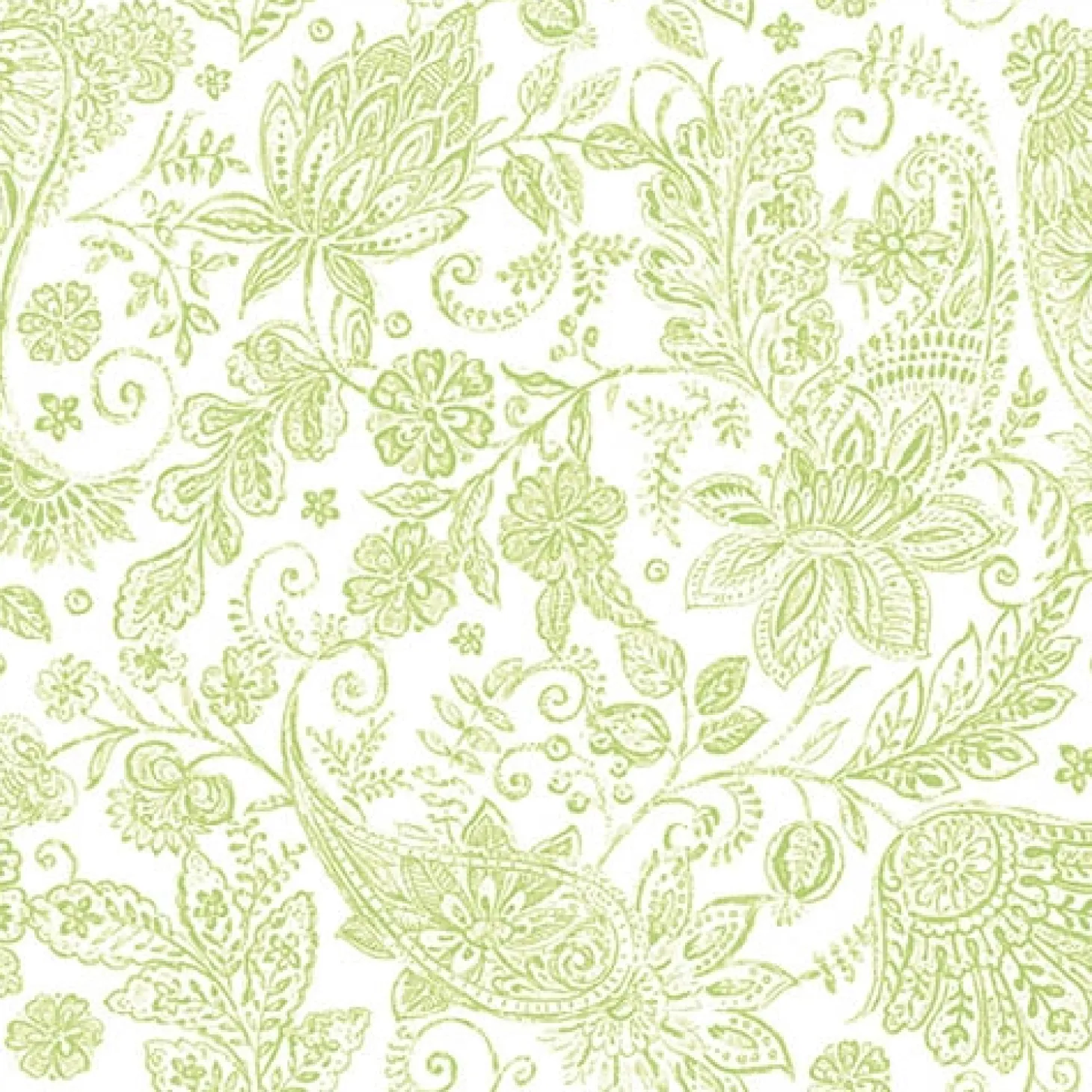 PAPSTAR Servietten "ROYAL Collection" 1/4-Falz 40 cm x 40 cm limonengrün "Paisley", 5 x 50 Stück