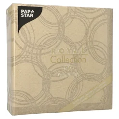 PAPSTAR Servietten "ROYAL Collection" 1/4-Falz 40 cm x 40 cm sand "Bubbles"