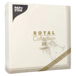 PAPSTAR Servietten "ROYAL Collection" 1/4-Falz 40 cm x 40 cm gold "Festivities", 5 x 50 Stück