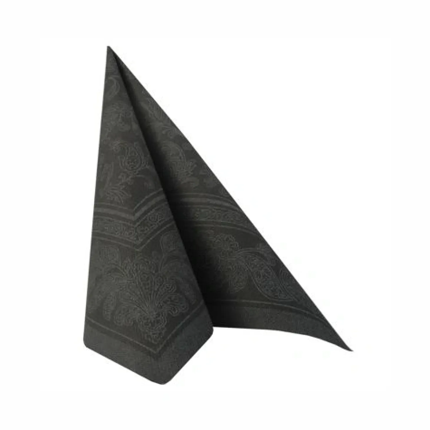 PAPSTAR Servietten "ROYAL Collection" 1/4-Falz 40 cm x 40 cm schwarz "Ornaments", 8 x 20 Stück