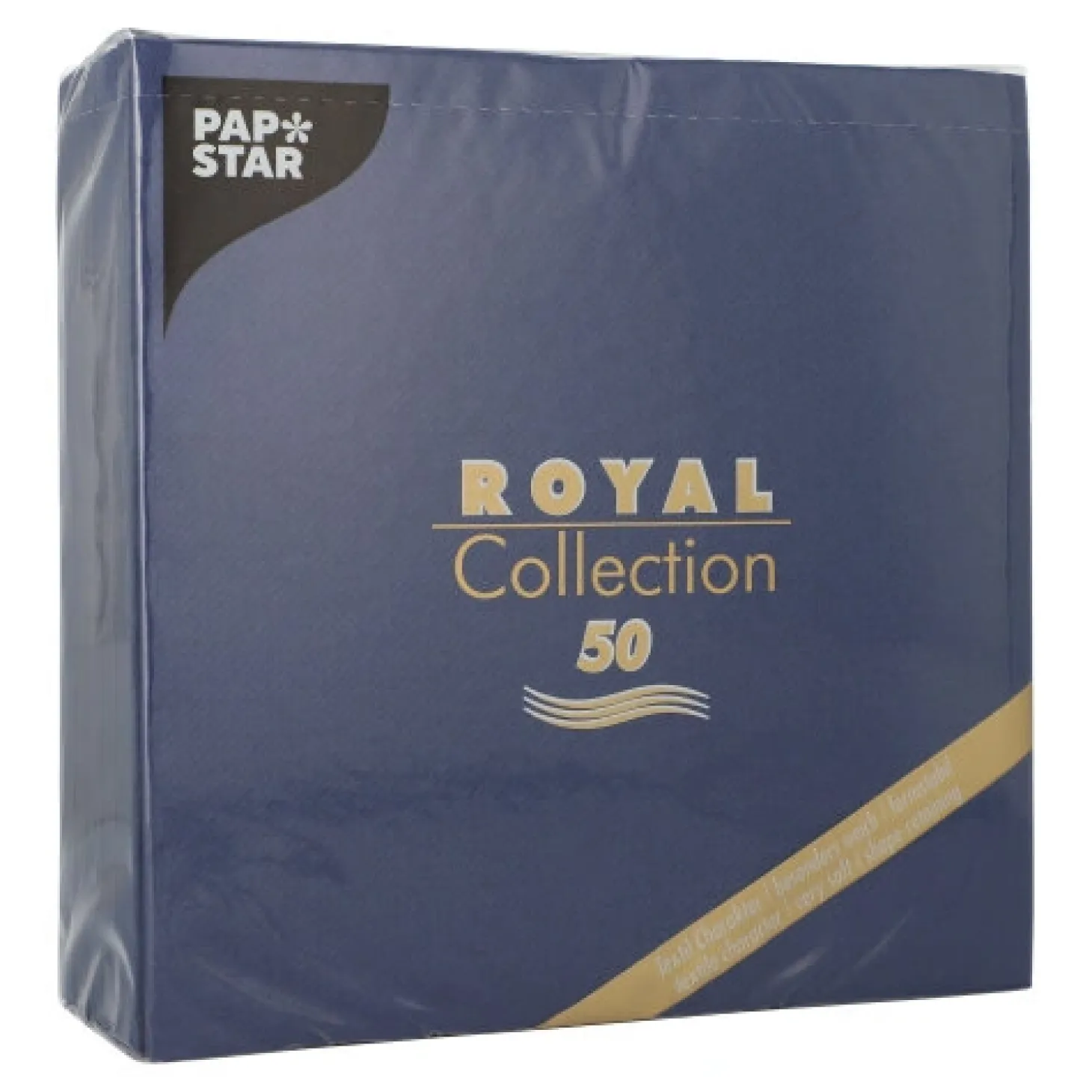 PAPSTAR Servietten "ROYAL Collection" 1/4-Falz 40 cm x 40 cm dunkelblau, 5 x 50 Stück