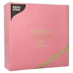 PAPSTAR Servietten "ROYAL Collection" 1/4-Falz 40 cm x 40 cm rosa, 5 x 50 Stück