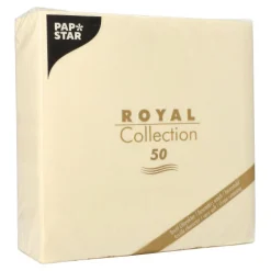 PAPSTAR Servietten "ROYAL Collection" 1/4-Falz 40 cm x 40 cm champagner, 5 x 50 Stück