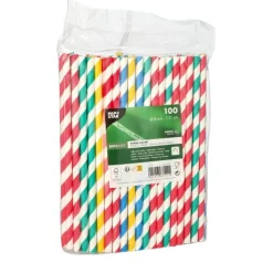 PAPSTAR Shake-Halme, Papier Ø 8 mm, 21 cm farbig sortiert 
