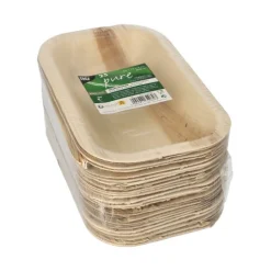 PAPSTAR Siegelschalen Palmblatt "pure" eckig 400 ml 24 cm x 15 cm x 4 cm ungeteilt