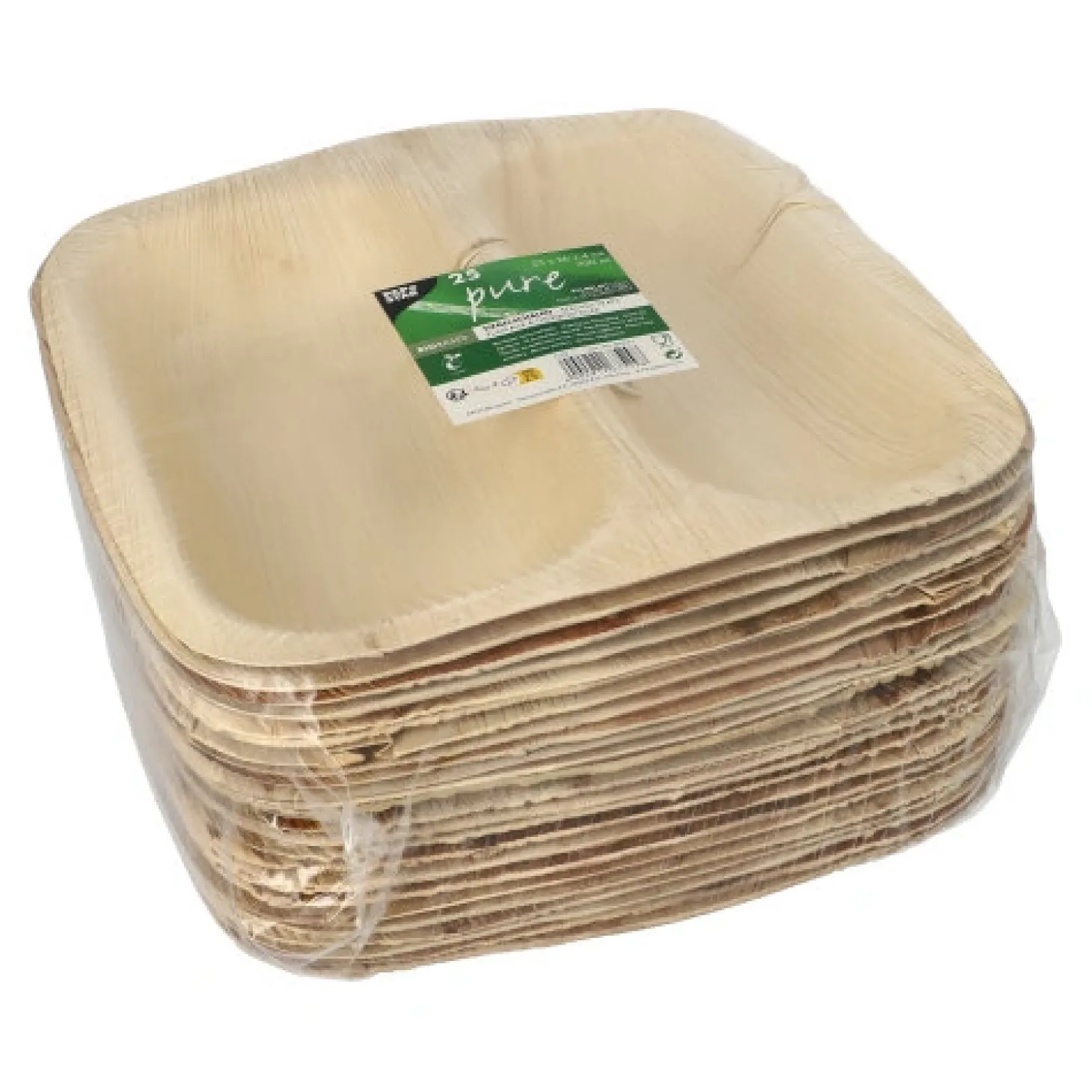 PAPSTAR Siegelschalen Palmblatt "pure" eckig 700 ml 25 cm x 26 cm x 4 cm 2-geteilt