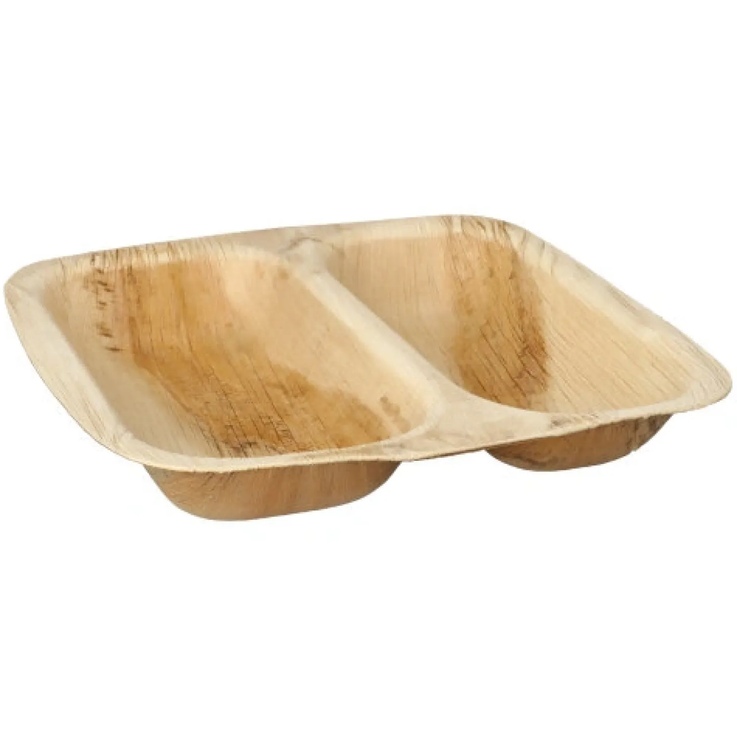 PAPSTAR Siegelschalen Palmblatt "pure" eckig 700 ml 25 cm x 26 cm x 4 cm 2-geteilt