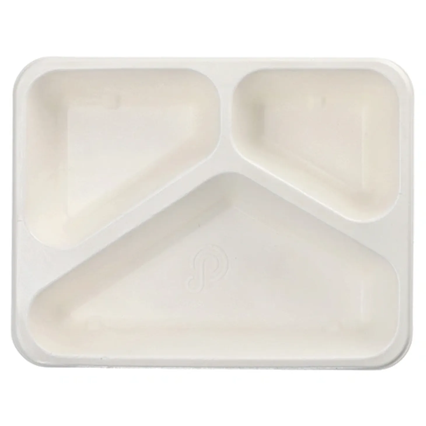 PAPSTAR Siegelschalen Zuckerrohr 3-geteilt 1000 ml 4,9 cm x 22,7 cm x 17,8 cm weiß, 6 x 50 Stück