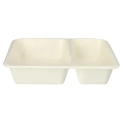 PAPSTAR Siegelschalen Zuckerrohr, PLA beschichtet 2-geteilt 1200 ml 4,9 cm x 22,7 cm x 17,8 cm