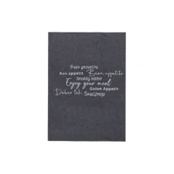 PAPSTAR Snackservietten "DAILY Collection" 1/4-Falz 24 cm x 16,5 cm schwarz "Enjoy your Meal", 6 x 300 Stück