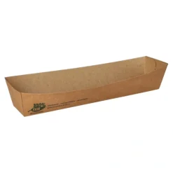 PAPSTAR Snacktrays, Pappe "pure" 3 cm x 3,3 cm x 18,5 cm braun "100% Fair"