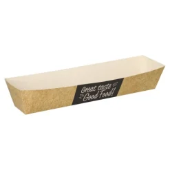 PAPSTAR Snacktrays, Pappe "pure" 3,5 cm x 3,3 cm x 18,5 cm "Good Food"