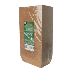 PAPSTAR Snacktrays, Pappe "pure" 3,5 cm x 7 cm x 12 cm braun "100% Fair" mittel