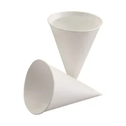 PAPSTAR Spitzbecher, Zuckerrohrpapier 100 ml Ø 7 cm, 9,5 cm weiß