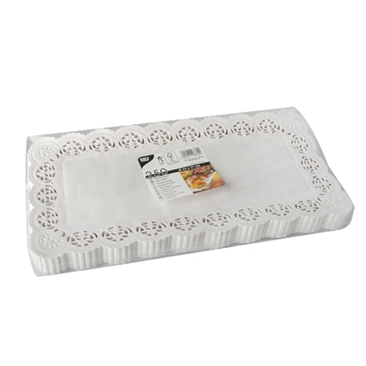 PAPSTAR Spitzenpapiere eckig 34 cm x 17 cm weiß