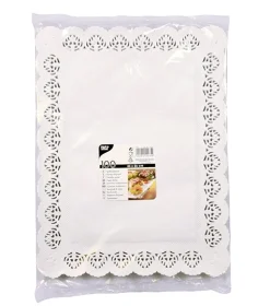 PAPSTAR Spitzenpapiere eckig 34 cm x 26 cm weiß