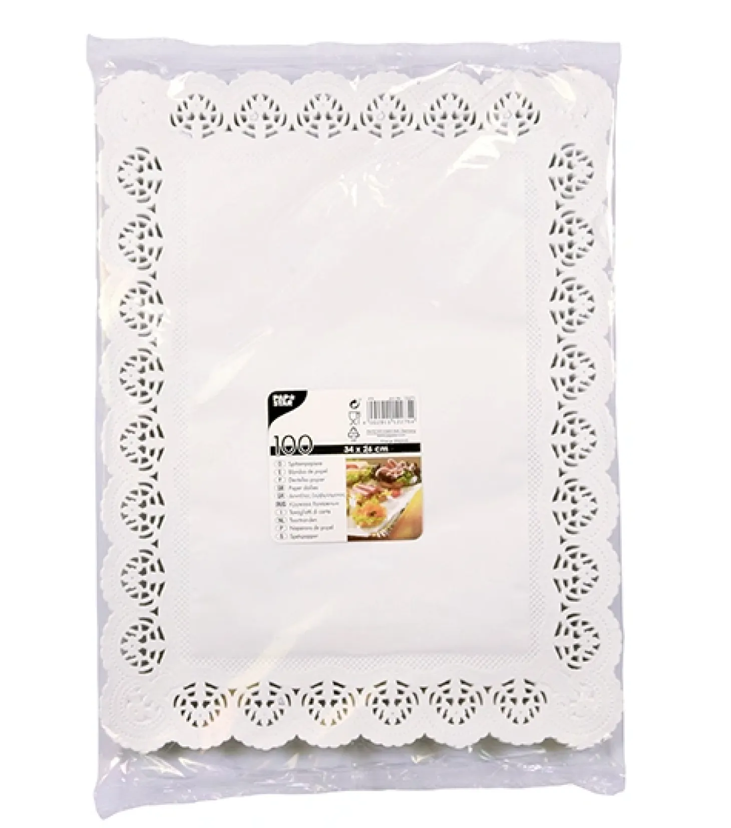 PAPSTAR Spitzenpapiere eckig 34 cm x 26 cm weiß
