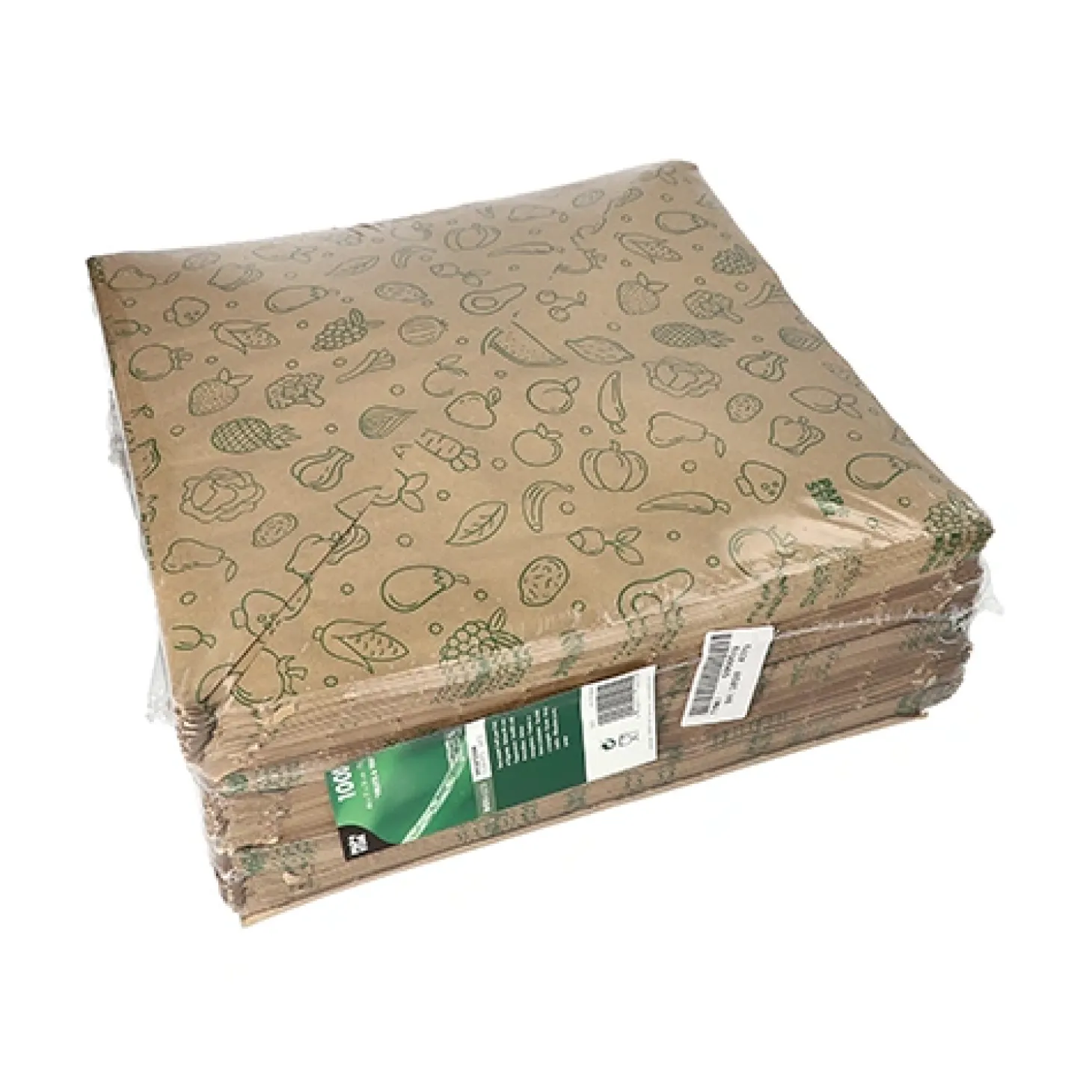 PAPSTAR Spitztüten, Kraftpapier 44 cm x 31 cm x 31 cm braun "Fruits & Vegs" Füllinhalt 750 g
